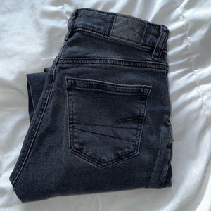 American Eagle Mom Jean (Stretch), Size 000, Black